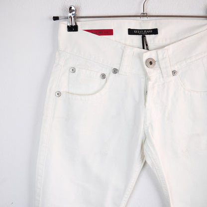 VIN-TR-10822 Vintage παντελόνι denim λευκό Guess Jeans S