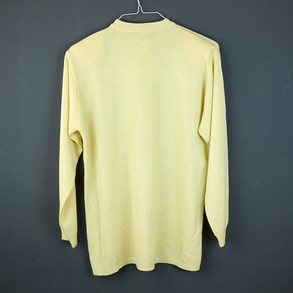 VIN-KNIT-10740 Vintage πλεκτή μπλούζα κίτρινο L