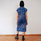 VIN-DR-18912 Vintage φόρεμα εμπριμέ μπλε Μ-L