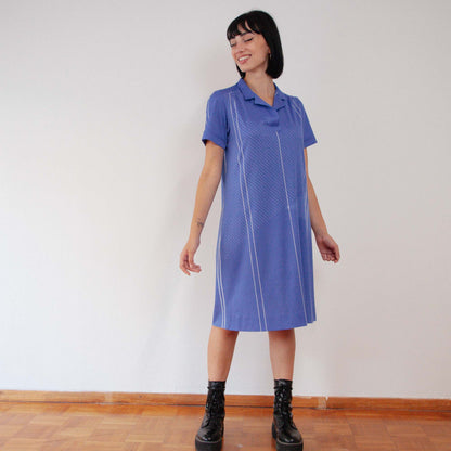 VIN-DR-18959 Vintage φόρεμα μπλε Μ