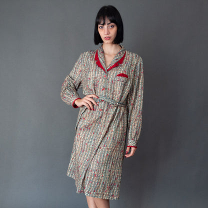 VIN-DR-19847 Vintage φόρεμα εμπριμέ L