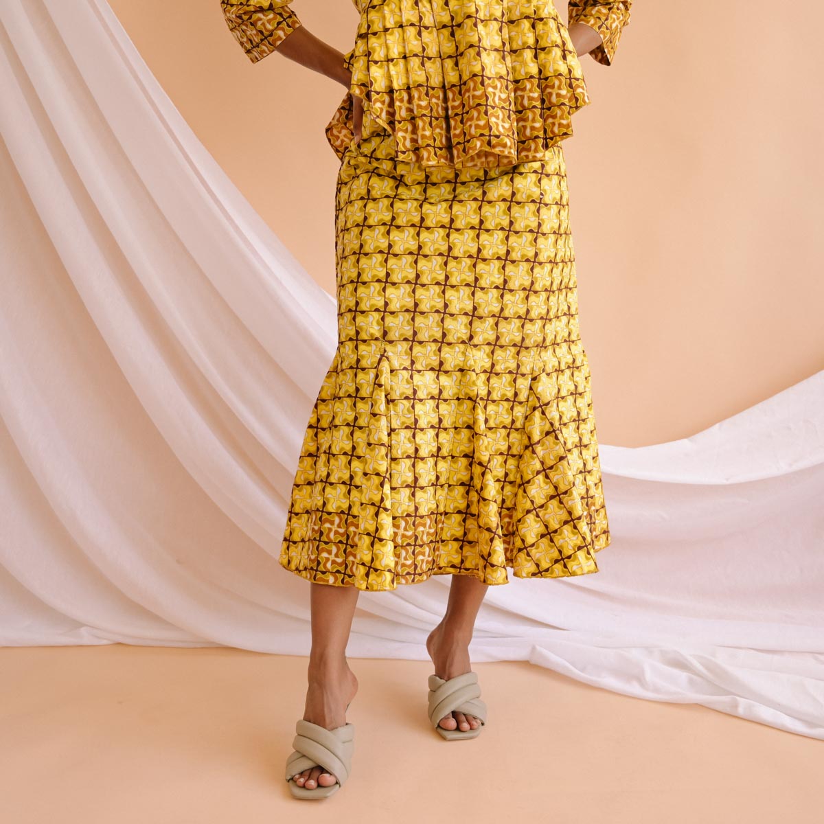 VIN-SKI-16135 Vintage φούστα african style L