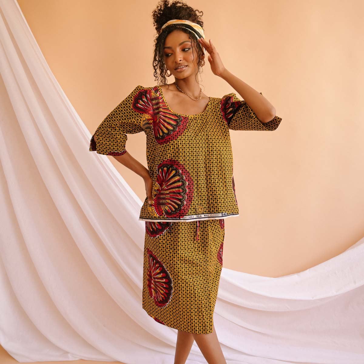 VIN-SKI-16230 Vintage φούστα african style XL