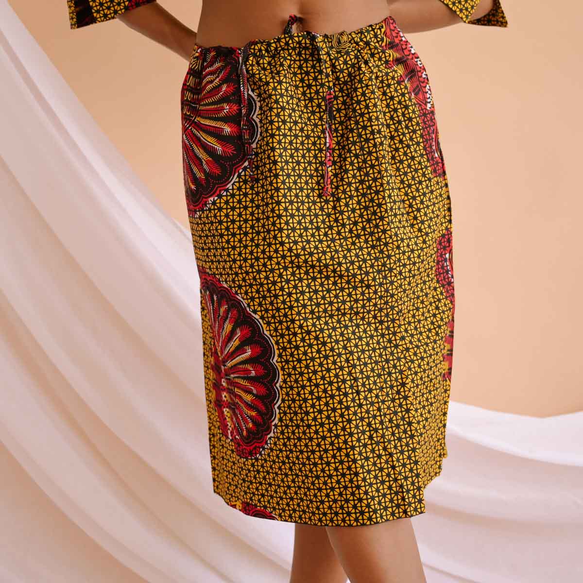 VIN-SKI-16230 Vintage φούστα african style XL