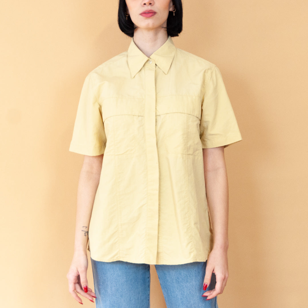 VIN-BLO-22215 Vintage πουκάμισο μουσταρδί Μ